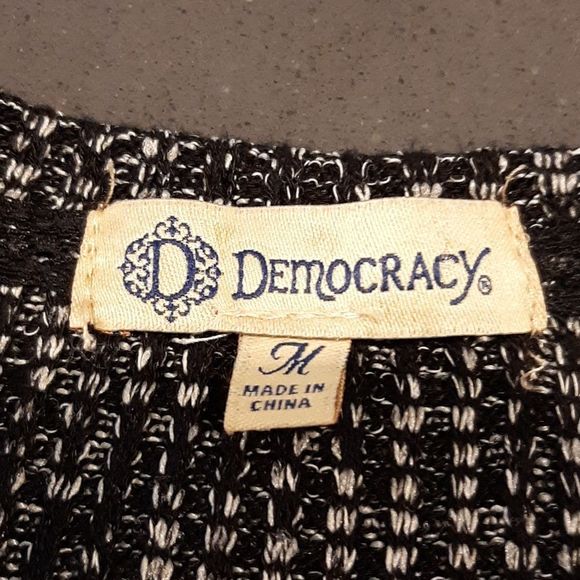 Democracy Size M Black and White Sweater - Picture 5 of 8